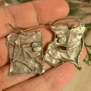 925 sterling Silver Handcrafted Earrings  with Abstract Artisan Design